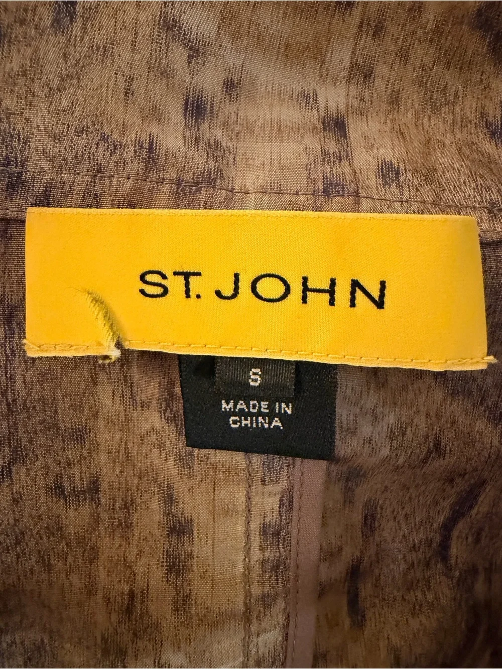 St. John Brown Snake-Print Leather Zip Jacket - Picture 6 of 10
